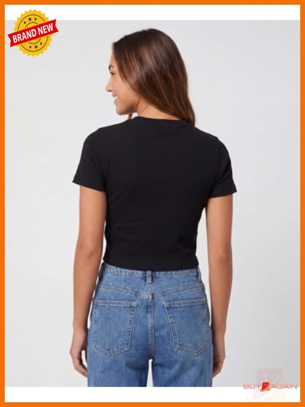 3-Pack Women's Cropped Cap Sleeve Ribbed Cotton T-Shirts Crop Tops Crew Neck - Picture 2 of 5